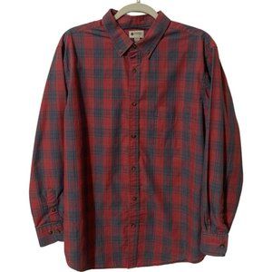 Haggar Clothing Red & Grey Button Up Shirt - Men's Size L
